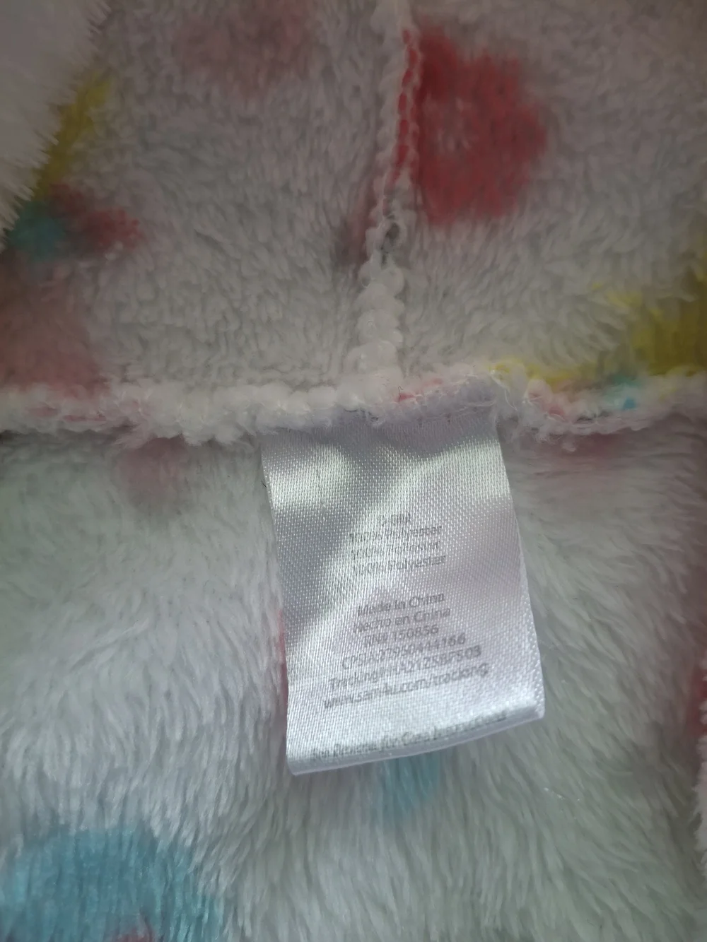 Carter's Plush White Jacket with Pastel Rainbow Spots